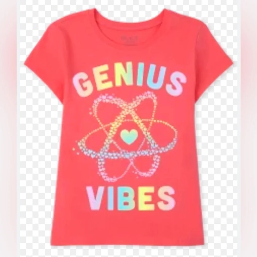 The Children’s Place - NEW - GIRLS GENIUS VIBES CORAL TEE